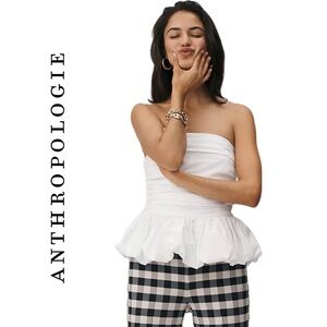 Anthropologie Maeve Strapless Drop-Waist Bubble Top